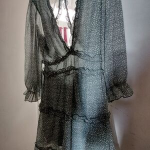 Chic Sheer Green Dress